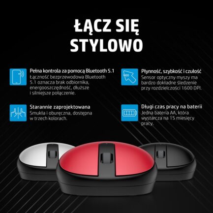 Mysz HP 240 Black Bluetooth Mouse bezprzewodowa czarna 3V0G9AA-2