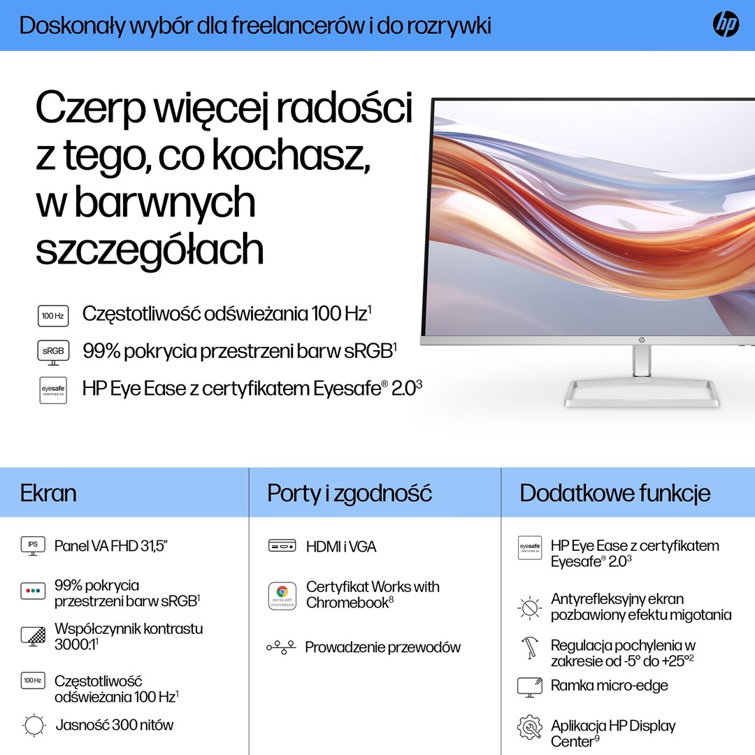 MONITOR HP LED VA 31,5” 532sf (94F50E9) 100Hz-3 MONITOR HP LED VA 31,5” 532sf (94F50E9) 100Hz-3