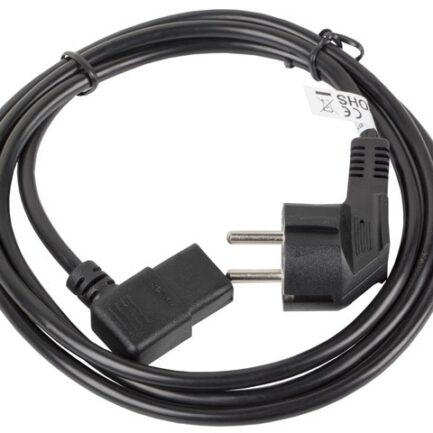 Kabel Lanberg CA-C13C-12CC-0018-BK (C13 / IEC C13 / IEC 320 C13 F - Schuko M; 1,8m; kolor czarny)-2