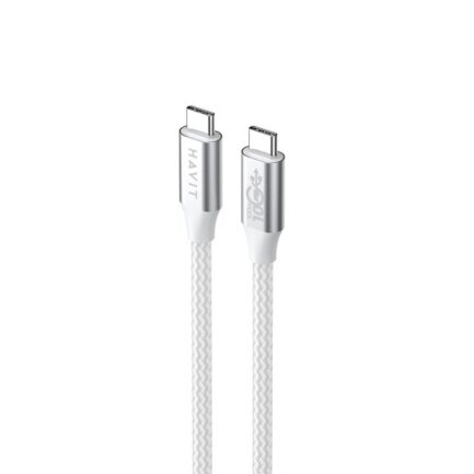Kabel Havit Typ C-Typ C CB6290 (biały/szary; 100cm)-1