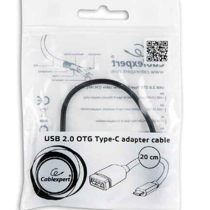 Kabel GEMBIRD A-OTG-CMAF2-01 (USB typu C M - USB 2.0 F; 0,20m; kolor czarny)-2